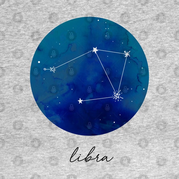 Libra Watercolor Zodiac Constellation by aterkaderk